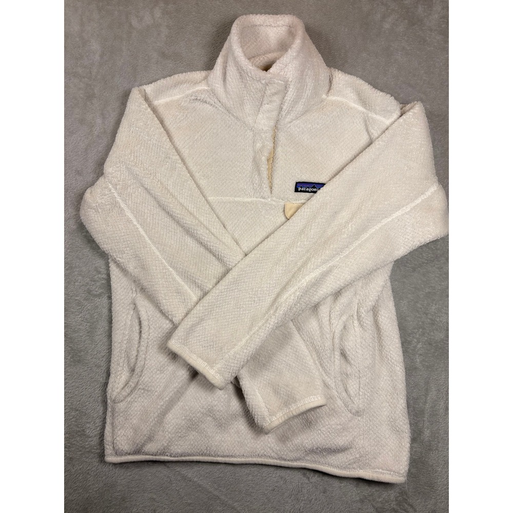 Patagonia Synchilla Women's Large Snap-T Fleece Pullover Cream White